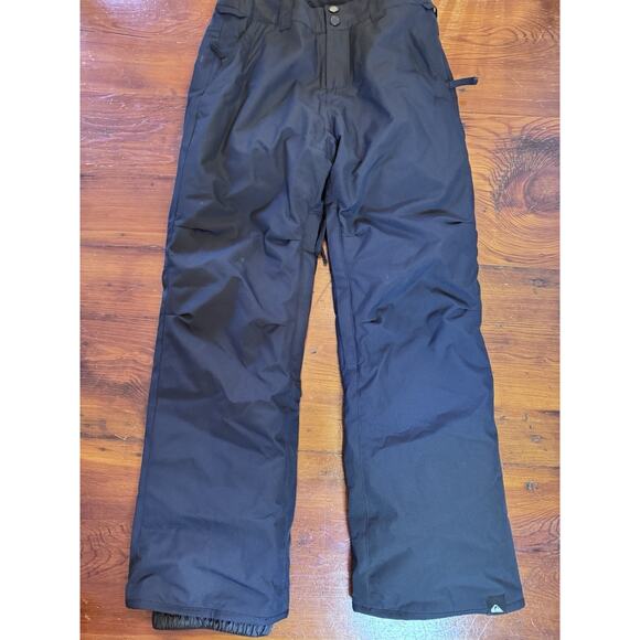 Quiksilver Snow Pants Youth 12 Black Waterproof Dryflight Ski Snowboard Pants - Picture 1 of 11